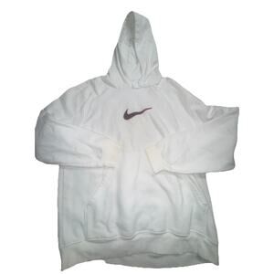 Vintage Nike Sweatshirt Mens Medium White Hoodie Rare Embroidered Distressed HRA